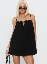 Loveless Strappy Babydoll Mini Dress Black