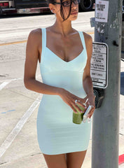 Justina Bandage Mini Dress Pastel Blue