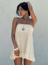 Gypsea Strapless Swing Mini Dress Butter Yellow