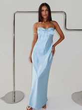 Fireproof Halter Maxi Dress Baby Blue