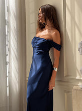Azura Off The Shoulder Maxi Dress Navy