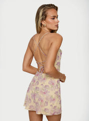Celena Mini Dress Yellow / Lilac Floral