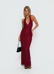 Earls Halter Maxi Dress Red
