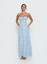 Members Only Maxi Dress Blue Burnout