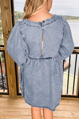 Vintage Wash Denim Dress with Pockets