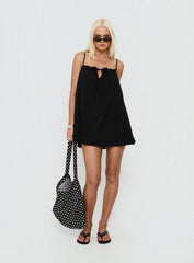 Loveless Strappy Babydoll Mini Dress Black