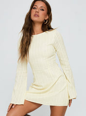 Alfalfa Long Sleeve Mini Dress Cream