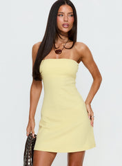 Baseline Strapless Mini Dress Yellow