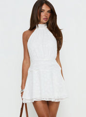 Lucky Ones Halter Mini Dress White