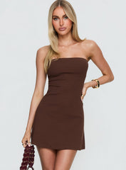 Baseline Strapless Mini Dress Chocolate