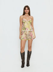 Starsigns Lace V Neck Mini Dress Animal Splice