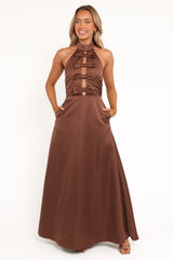 Norva Maxi Dress - Brown