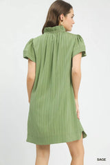 Umgee Flutter Sleeve V-Neck Shift Dress