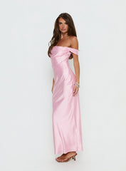 Azura Off The Shoulder Maxi Dress Pink