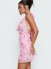 Longer Daylight Cowl Halter Romper Pink
