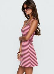 Klova Halter Mini Dress Pink Stripe