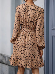 Leopard Surplice Wrap Mini Dress