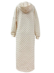 Textured Knit Hoodie Dress with Side Slit