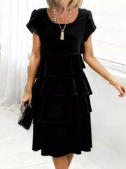 Full Size Ruffled Layered Petal Sleeve Dress Plus Size