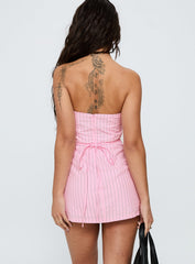 Yumiko Strapless Romper Pink