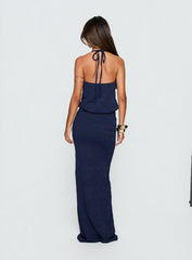 Sungold Halter Maxi Dress Navy
