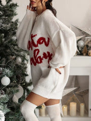 Christmas Letter Oversized Sweater Dress