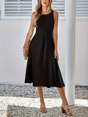 Sleeveless A-Line Midi Dress