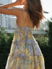 Floral Print Ruffle Tiered Mini Dress
