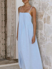 Pleated Bodice Midi Cami Dress