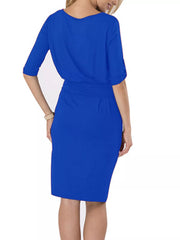 Tie-Waist Round Neck Dress