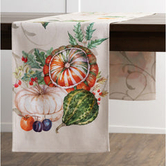 Woven lumina reversible two-sided fall table runner 14.5 x 72 inch for transitional traditional home decor from Magnolias Home Decor