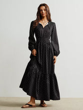 Polka Dot Long Sleeve Maxi Dress