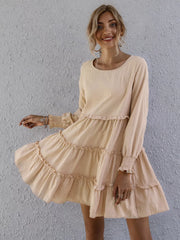 Ruffle Tiered Long Sleeve Mini Dress