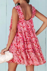 Floral Print Ruffle Tiered Mini Dress
