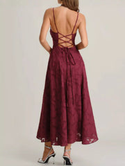 Lace Up Back Spaghetti Strap Maxi Dress