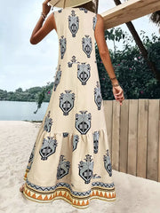 Printed Sleeveless Maxi Dress
