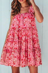 Floral Print Ruffle Tiered Mini Dress