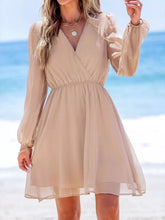 Surplice Long Sleeve Mini Dress