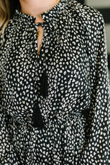 A Cheeky Little Time Tiered Dress in Black