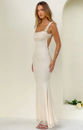 Beverley Cream Mesh Maxi Dress