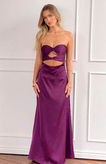 Coco Purple Strapless Maxi Dress