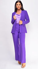Vella Purple Blazer And Pants Set