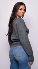 Vesper Off Shoulder Sweater - Gray