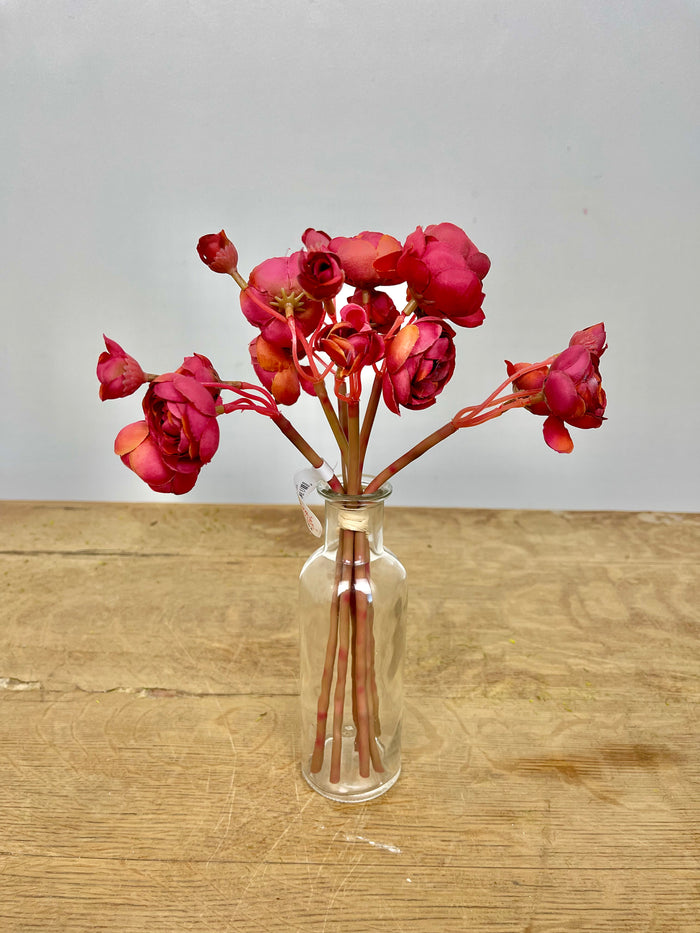 Silk burgundy mini ranunculus bundle for transitional everyday home decor from Magnolias Home Decor