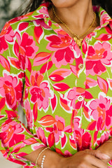 Inspire Collared Dress in Pink Blossom