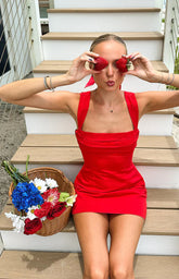 Layla Red Tie Back Mini Dress