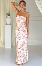 Maiah Yellow Bloom Prom Dress