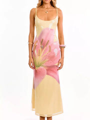 Flower Scoop Neck Maxi Cami Dress