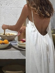 Backless Scoop Neck Maxi Dress