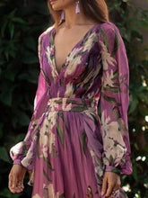 Full Size Floral Print Long Sleeve Maxi Dress Plus Size